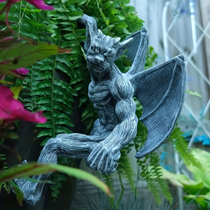 Ornement ange-démon BCA66, figurine décorative <span class=keywords><strong>de</strong></span> dragon en résine pour clôture <span class=keywords><strong>de</strong></span> jardin extérieur - Product Image 3