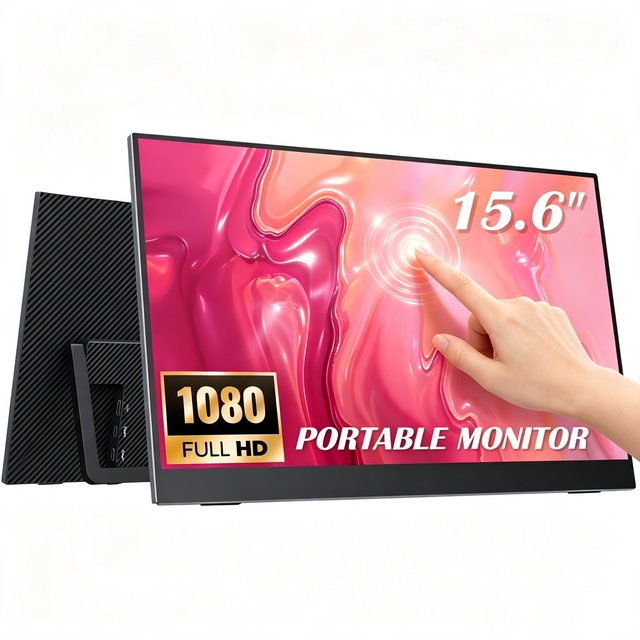 Portable Touch Monitor Kickstand 11.6 13.3 14 15.6 16 18.5 Inch Freestanding HD USB Type-C Monitors for Laptop Screen Extend