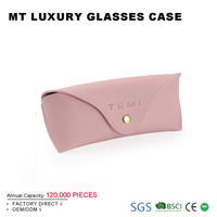 Étui pour lunettes de soleil en cuir PU coloré texturé en gros Sac de rangement pour lunettes à la mode