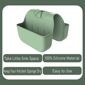 Organizzatore Flessibile in <span class=keywords><strong>Silicone</strong></span> per Lavello con Doppio Porta Spugne e Fori di Drenaggio, Antiscivolo, per Sapone - Product Image 3
