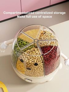 Contenedores de Plástico Rectangulares para Alimentos, Dispensador Hermético Giratorio para Cereales y Granos a Granel - Product Image 2