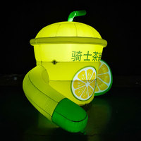 Tasse à thé géante gonflable LED personnalisée, directement de l'usine, pour publicité extérieure et décoration d'événements