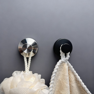 Stainless Steel Wall Mounted Robe <b>Hook</b> Suction Cup Adhesive Heavy Duty Minimalist Design <b>Bathroom</b> <b>Hook</b> - Product Image 3