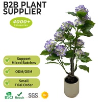 Haute Qualité Real Touch Hortensia Fleurs Artificielles Peint Latex En Vrac En Gros pour La Maison Hôtel Décoration Faux Plantes Pot