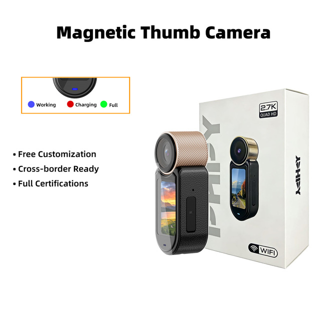 1080P Thumb Camera Vlogging Magnetic Mount WiFi Children Small Body Portable Vlogging Helmet Mini Cam for Cycling