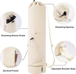 Échantillon gratuit, logo personnalisé, sacs de shopping en toile, grande capacité, sac de yoga en toile robuste, sac fourre-tout multifonctionnel - Product Image 4