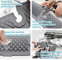 Support de Robinet en Silicone Anti-Goutte, Tapis de Séchage, Porte-Savon et Éponge, Protection Anti-Éclaboussures pour Évier de Cuisine et Salle de Bain