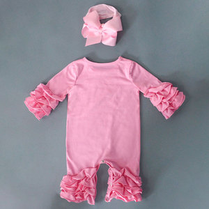 Nuovi <span class=keywords><strong>prodotti</strong></span> set di pagliaccetto <span class=keywords><strong>per</strong></span> neonate con stampa personalizzata con volant autunnale con fascia - Product Image 5