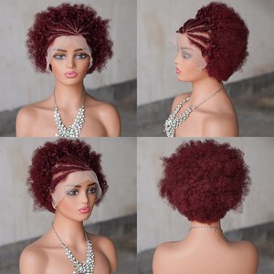 Sal y pimienta rojo y marrón 13x4 encaje frontal pixel cur Vietnam pelucas de cabello humano para mujeres - Product Image 5