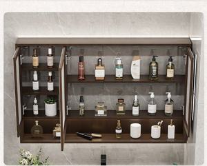 Meuble de salle de bain intelligent avec miroir intégré, nouveau meuble de salle de bain en bois massif de style chinois, lavabo en pierre. - Product Image 5