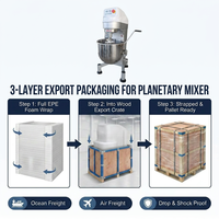 Nouveau batteur planétaire commercial avec bol en acier inoxydable, multifonctionnel, 5 vitesses, pour les produits de boulangerie à base de farine, de lait et d'eau