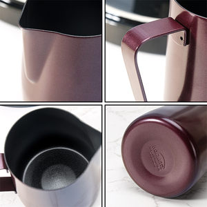 धातु 350 एमएल 600 एमएल स्टेनलेस स्टील मापने कॉफी स्टीमिंग पिचर कप एस्प्रेसो बरिस्ता जूग दूध पिचलर - Product Image 3