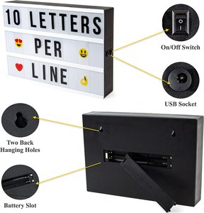 Boîte <span class=keywords><strong>à</strong></span> lumière de noël <span class=keywords><strong>à</strong></span> LED, lampe de lettres de Message <span class=keywords><strong>à</strong></span> LED, boîte <span class=keywords><strong>à</strong></span> lumière de cinéma <span class=keywords><strong>à</strong></span> LED A4 alimentée par batterie - Product Image 4