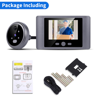 Caméra de sonnette connectée avec vision nocturne, capture et enregistrement automatiques, écran LCD 2,8 pouces et 3 LED IR