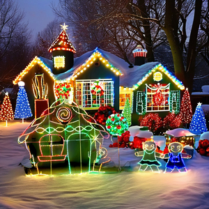 Guirlandes lumineuses LED animées <span class=keywords><strong>TOPREX</strong></span> pour extérieur, 220 V, 2D, pour décoration de Noël et de fêtes à la maison - Product Image 1