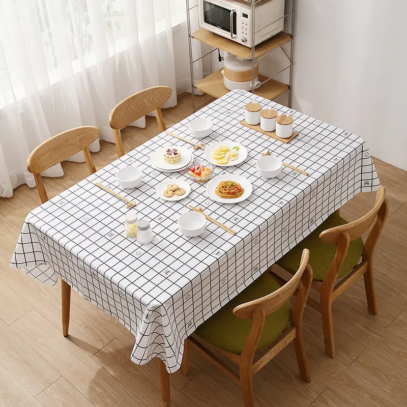 Lattice Pattern PE PVC PEVA Tablecloth Plastic Table Cloths Disposable Rectangular Size Tablecloth