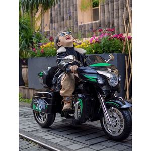 Tricycle électrique style Harley pour enfants et adultes, voiture jouet rechargeable avec double propulsion, capacité 100-200 kg - Product Image 2