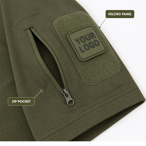 Polo tactique pour homme à manches courtes, camouflage, combat, séchage rapide, respirant, léger, randonnée en plein air, vente en gros - Product Image 3