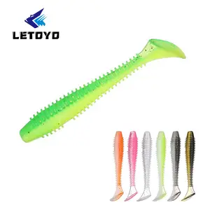 LETOYO 도매 소프트 낚시 미끼 5.5cm 6.5cm 2 색 스레드 꼬리 부드러운 낚시 미끼