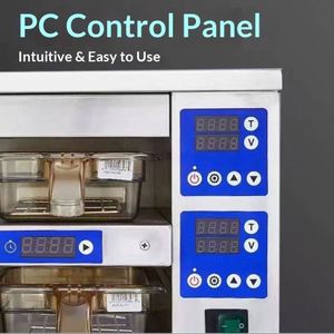 Gabinete Aislante de Acero Inoxidable Comercial para Alimentos, Dos Niveles con Cuatro Bandejas, Dos Niveles con Seis Bandejas, para Cadenas de Comida Rápida Occidental - Product Image 2