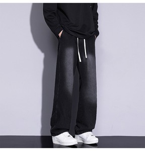 Jean noir classique 2026 pour garçons, coupe droite décontractée, confortable, pantalon long, vente en gros d'usine, OEM ODM, pantalon en denim - Product Image 3