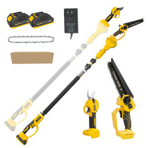 Ensemble d'outils de jardin sans fil 21V sans balais 3 en 1, mini tronçonneuse de 8 pouces, <span class=keywords><strong>sécateur</strong></span> <span class=keywords><strong>électrique</strong></span> de 40 mm avec perche télescopique - Product Image 1