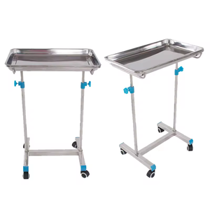 हॉस्पिटल क्लिनिक स्कूलों के लिए पहियों के साथ मेडिकल ट्रे आधुनिक स्टेनलेस स्टील मेयो टेबल ट्रॉली - Product Image 6
