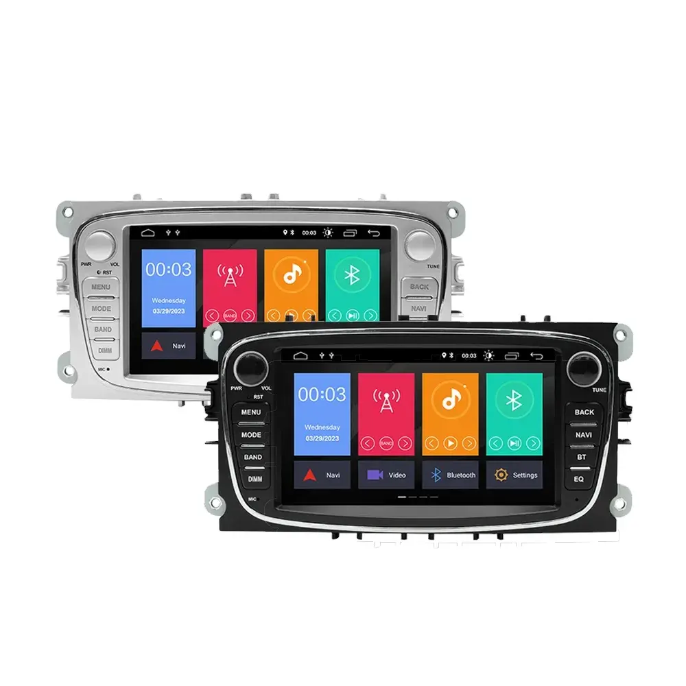 Autoradio 2Din Android 7 Zoll Multimedia Player für Ford Focus II S-Max C-Max Mondeo 9 Galaxy II Kuga 2008-2011 Autoradio Carplay