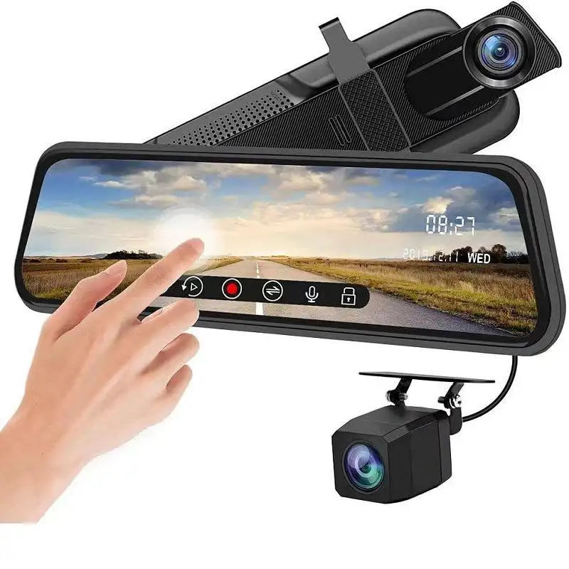 2160P Touchscreen 12 Inch Achteruitkijkspiegel 4K Auto Dvr Spiegel Dashcam Videorecorder Met Gps Nachtzicht Omgekeerde Dashboard Camera