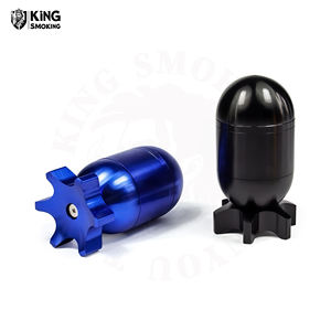 Logo personnalisé Moulin à herbes en aluminium de qualité supérieure en forme de bombe Moulin à herbes en métal Rotatif Gyro Torpedo Broyeur manuel d'épices à tabac - Product Image 6