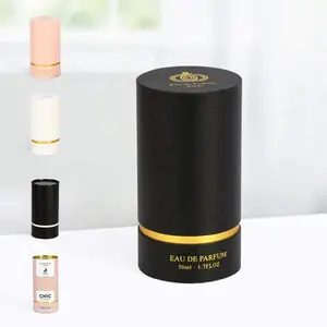 Gloss lamination big size cosmetic makeup skin care large round gift box perfume bottle packing paper tube