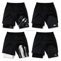 Shorts de sport respirants pour hommes, 2 en 1, avec poche, pour la course et l'entraînement, avec motif croix Pure Custom Faith, à compression pour la gym