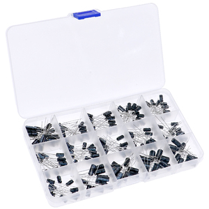 200pcs chèn trực tiếp nhôm tụ điện điện phân 15 loại hỗn hợp 0.1UF ~ 220uF 10v16v25v50v đóng hộp linh kiện điện tử - Product Image 1