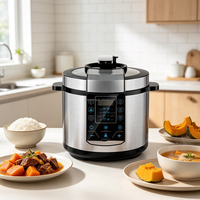 Cuisinière à pression électrique avec verrouillage de sécurité, multifonction, cuve intérieure antiadhésive, libération automatique de la pression