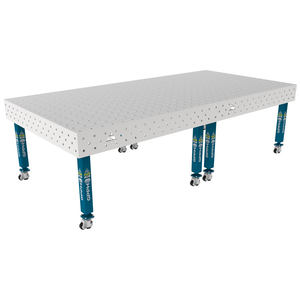<b>Welding</b> <b>bench</b> with wheels SteelPlus INOX GPPH 3x1.48mt, thickness 12mm, holes 16mm - Product Image 1