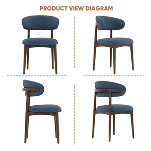 Wood Frame Upholstered Dining <b>Chair</b> Ergonomic Curved Backrest Side <b>Chair</b> Breathable Fabric Leisure Dining <b>Chair</b> for Home - Product Image 6