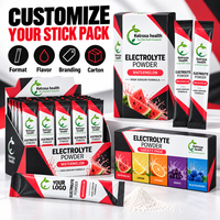 Sachets de poudre d'électrolytes hydratants OEM, nutrition sportive, marque privée, sans sucre, hydratation quotidienne, sachets de boisson aux électrolytes fruités