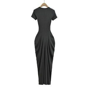 2024 donna estate nuova moda spezia ragazze a maniche corte abito Vintage Slim-fit <span class=keywords><strong>Casual</strong></span> Chic abiti femminili Vestidos Mujer - Product Image 3