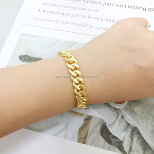 AU750 bracciale da uomo con ciondolo a catena braccialetti in oro puro giallo 18 carati gioielleria raffinata nuovo arrivo cinese alla moda oro reale 18 carati - Product Image 5