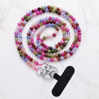Collier long en pierre d'agate naturelle en forme de cloche, haut de gamme, avec chaîne de 120 cm, bijoux faits à la main, cordon universel, cadeau idéal