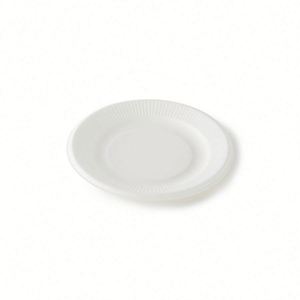 Assiette de fête en bagasse de canne à sucre compostable et biodégradable à 3 compartiments, 10 pouces, blanche - Product Image 3
