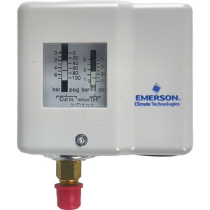 Emerson Pressure <b>Controller</b> <b>PS1</b>-A3A 0-100 Psig Bar Cut In Out For Air Conditioning System - Product Image 1