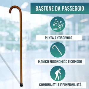 Canne de marche en bois marron 90 cm, élégante et durable, pour personnes âgées - Product Image 5