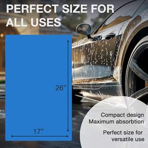 Serviette en <span class=keywords><strong>chamois</strong></span> de qualité supérieure pour voitures - Ultra-douce, sans peluches - Serviette de séchage pour voiture durable et réutilisable - Product Image 2