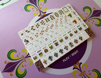Set Ubin Mahjong Amerika Berkilau Karnaval Mardi Gras, Set Permainan Mahjong Topeng Festival Liburan untuk Hadiah Pecinta Pesta