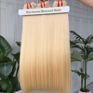 Extensiones de Cabello Humano Virgen Vietnamita de Alta Calidad, Pre-Coloridas, Color 613, Lisas, 100% Remy, Doble Trama a Máquina - Product Image 1