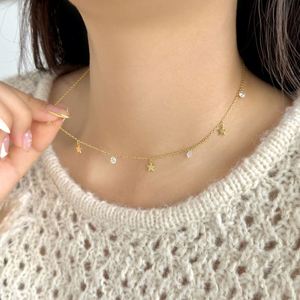 สร้อยคอเงินแท้ S925 ชุบทองคำขาว 18K ยี่ห้อ Dylam Dainty ประดับจี้หลากหลายรูปแบบ พร้อมเพชรซิคอเนีย 5A รูปดาว เหมาะสำหรับเทศกาลคริสต์มาส - Product Image 5