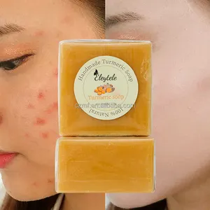 Private Label Handmade Soaps Manufacturing Anti Acne Dark Spots Removal Natural Organic Handmade Ginger Turmeric Soap