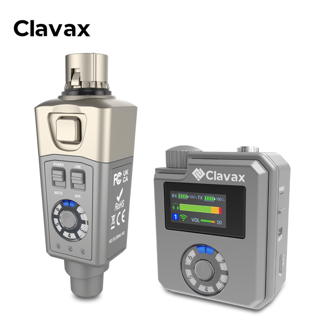 Clavax M3 Portable 5.8GHz Wireless In-Ear in Ear Monitor System IEM System Audio Monitor for Live Performance Rehearsal