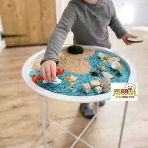 Centre de jeux pour bébé Montessori STEM Table d'activités Poubelle sensorielle Tables de rangement Idées d'activités pour les enfants